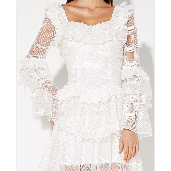 mossman white lace dress